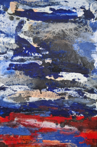 Acryl schilderij, Maya Wildevuur, Abstract, 1993
